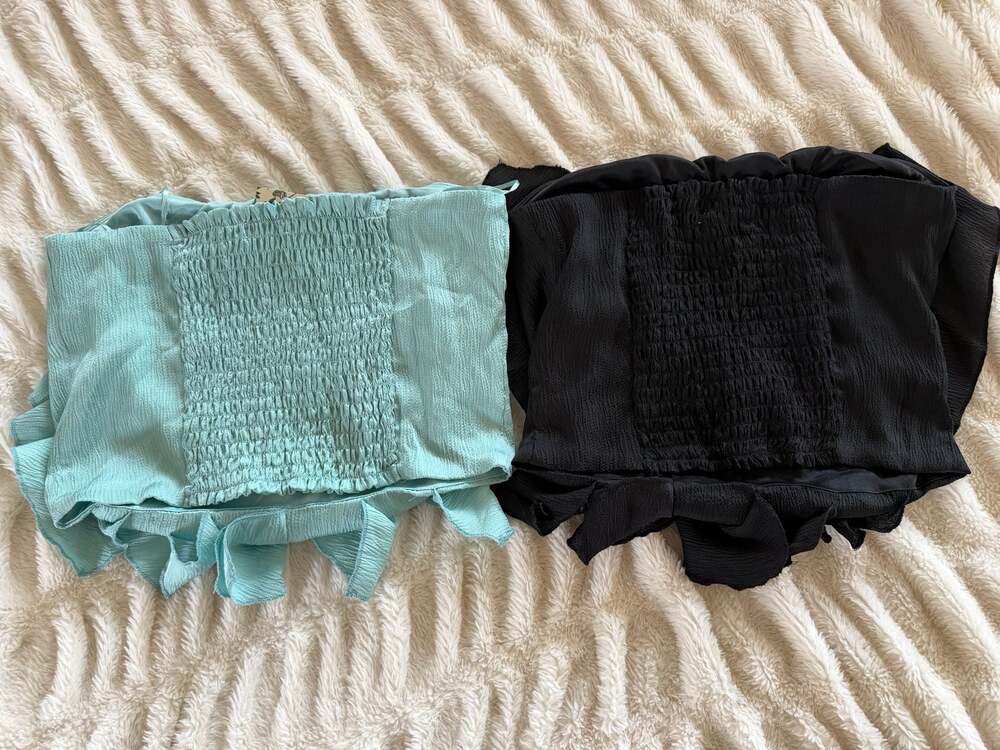 Set of 2 Alkeny Ruffle Strapless Tops | Size Large - Picture 3 of 4
